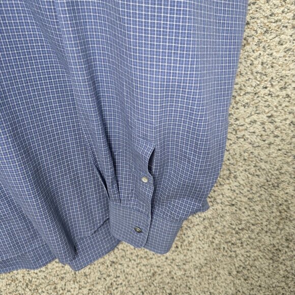 Jos A Bank Shirt Mens 2X XXL Blue‎ Plaid Reserve Button Up Cotton Casual - Picture 3 of 7